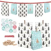 Merkloos Adventskalender – Zum Selbstbefüllen – 24 Geschenktüten – Kraftpapier – Weiß