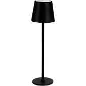 Idena LED Tischleuchte Touch Metall schwarz 11x24/38cm Akku USB dimmbar 3 Modi Innen und Außen