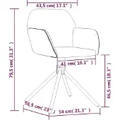 vidaXL Esszimmerstühle 2 Stk. Drehbar Creme Samt