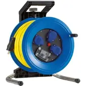 Hedi Kunststoff-Kabeltrommel Professional Plus Ø 320 mm, gelb Panzerkabel, 3 Steckdosen - K350UTFI