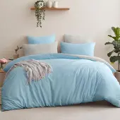 Merkloos Bettbezug-Set, 200 x 200 cm, hellblau, reversible, Polyester, 3-teilig