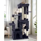 Merkloos Katzenbaum – Stabil – 156 cm – Dunkelgrau – Für große Katzen
