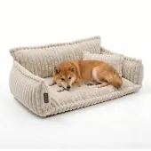 Merkloos Hundebett – Orthopädische Matratze – Rippenstoff – Inklusive Kissen