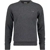 Gant Herren Strickpullover - SUPERFINE LAMBSWOOL C-NECK, Rundhals, Wolle Schwarz / L