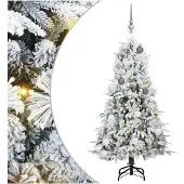 vidaXL Künstlicher klappbarer Weihnachtsbaum Grün und Weiß 150 cm