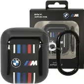 BMW BMA222SWTK AirPods 1/2 Schutzhülle, Schwarz, mit mehrfarbigen Linien