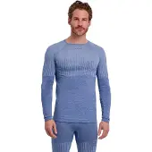 Falke Herren Langarmshirt Warm, XL, Blau, Mehrfarbig