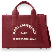 Karl Lagerfeld für Damen. B1W30041 Mittelgroße Rue St-Guillaume Tragetasche in Weinrot (OSFA), Lässig, Polyurethan