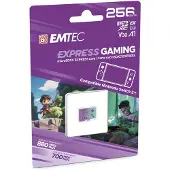 Emtec , MicroSDXC Karte 256 GB UHS-I U3 V30 A1 Express Gaming, kompatibel mit Nintendo Switch 2, hohe Geschwindigkeit bis zu 880 Mb/s, erweiterter Speicher, ideal für Spiele und Anwendungen – Größe 256