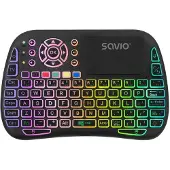 Savio SAVMKW-04, QWERTY, US Englisch, Touchpad, PC computer / Laptop Windows / Linux Smart TV / Android TV TV BOX Xbox / PlayStation Projector..., Schwarz, Mehrfarbig