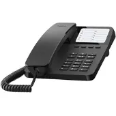 Gigaset DESK 400, Analoges Telefon, Kabelgebundenes Mobilteil, 10 Eintragungen, Schwarz