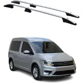 Omtec Dachgepäckträger, Querstange, für VW Caddy 2015-2020, Modell L1, aus Aluminium, grau