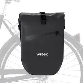 Wiltec Fahrradtasche, 20 Liter Fassungsvermögen – Wasserdicht – Mit Schultergurt und Reflektoren – Schwarz