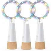 SURIGHT Fleslichter mit Korken – USB-wiederaufladbare Flaschenlichter, batteriebetrieben – Feenlichter für Gläser