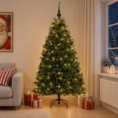 Syfax Künstlicher Weihnachtsbaum mit Kugel 180 cm 300 LEDs