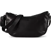 Greenburry Leder Umhängetasche Fiorentina Half-Moon Bag Black schwarz