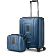 Redolz Essentials 14 Kofferset 2 tlg. Kabinentrolley mit Dehnfalte & Beautycase