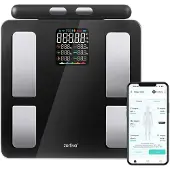 Ruhhy BMI-Analysewaage mit 8 Elektroden und Messgriff, 26 x 26 cm