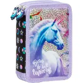 BackUp Dreifaltige Federmappe mit Zubehör Unicorn