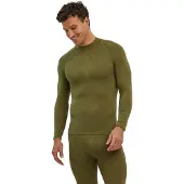 Falke Herren Langarmshirt Warm, S, Grün, Uni