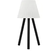 LINDBY LED-Außentischleuchte Jaimy, Akku, schwarz, Metall