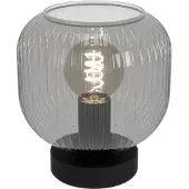 Eglo Tischleuchte Dasmina, rauchgrau/schwarz, Glas, Stahl, E27