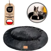MIMIKO pets Shaggy XXL Hundebett rund schwarz 100cm