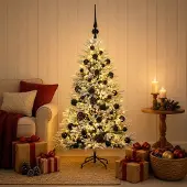 Syfax Künstlicher Weihnachtsbaum mit Kugel 120 cm 150 LEDs