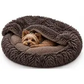 Odol-Plusz Beruhigendes Katzenbett Kleines Hundebett Katzenhöhlen Sofabett 60cm BRAUN