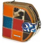 Brak danych Damen Leder Patchwork Geldbörse Box LEDER groß RFiD