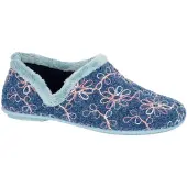 Sleepers - "Sara" Blumen Hausschuhe für Damen DF4718 (39 EU) (Blau)