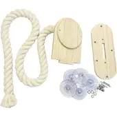 Markenlos Katzen Kletterseil zum Kratzen mit Saugnapf 150 cm Naturmaterial