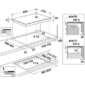 Whirlpool WTX8015DCF, Schwarz, Integriert, 80 cm, Zonen-Induktionskochfeld, Glaskeramik, 4 Zone(n)