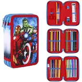 OEM Schooletui Kinder 3 Fächer Avengers Motiv mehrfarbig