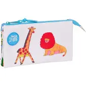 OEM Federmäppchen für Kinder, 22x3x12 cm, weiß, Polyester, 3 Fächer