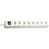 Brennenstuhl Eco-Line Steckdosenleiste mit Schalter 8-fach weiß 3m H05VV-F 3G1,5, 1159320018