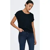 ONLY "ONLMOSTER – T-Shirt mit melierter Optik und elastischem Material" meliert, casual, lässig geschnitten, Viskosemischung, Rundhals