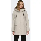 ONLYU Kurzmantel "ONLELISA RAINCOAT OTW NOOS", Damen, Gr. XS, beige (silber lining), Web, Obermaterial: 100% Polyester, unifarben, Po-bedeckend, Mäntel Kurzmantel, beschichtete Qualität