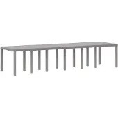 vidaXL Gartentisch Hellgrau 350 x 100 x 74 cm Poly-Rattan