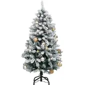 Syfax Künstlicher Weihnachtsbaum Klappbar 150 LEDs & Kugeln 150 cm