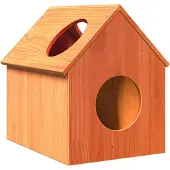 Syfax Katzenhaus Wachsbraun 41x50x50 cm Massivholz Kiefer