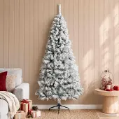 Syfax Künstlicher Weihnachtsbaum 180 cm PVC und Stahl Grün und Weiß