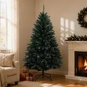 Syfax Künstlicher klappbarer Weihnachtsbaum 180 cm PVC Dunkelgrün