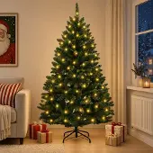 Syfax Künstlicher klappbarer Weihnachtsbaum 180 cm 300 LEDs