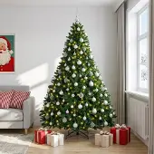 Syfax Künstlicher Weihnachtsbaum Mittelgrün mit Kugeln 240 cm