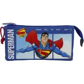 OEM Superman Federmäppchen, Schulbedarf, Blau, M, Polyester