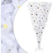 Syfax Künstlicher Weihnachtsbaum Weiß 210 cm PVC und Stahl