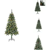 vidaXL Künstlicher Weihnachtsbaum mit Beleuchtung & Zapfen 150 cm - Weihnachtsbäume