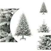vidaXL Künstlicher Weihnachtsbaum Beschneit Grün 150 cm PVC PE - Weihnachtsbäume