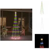 vidaXL LED-Weihnachtsbaum für Fahnenmast Mehrfarbig 310 LEDs 300 cm - Weihnachtsbeleuchtung